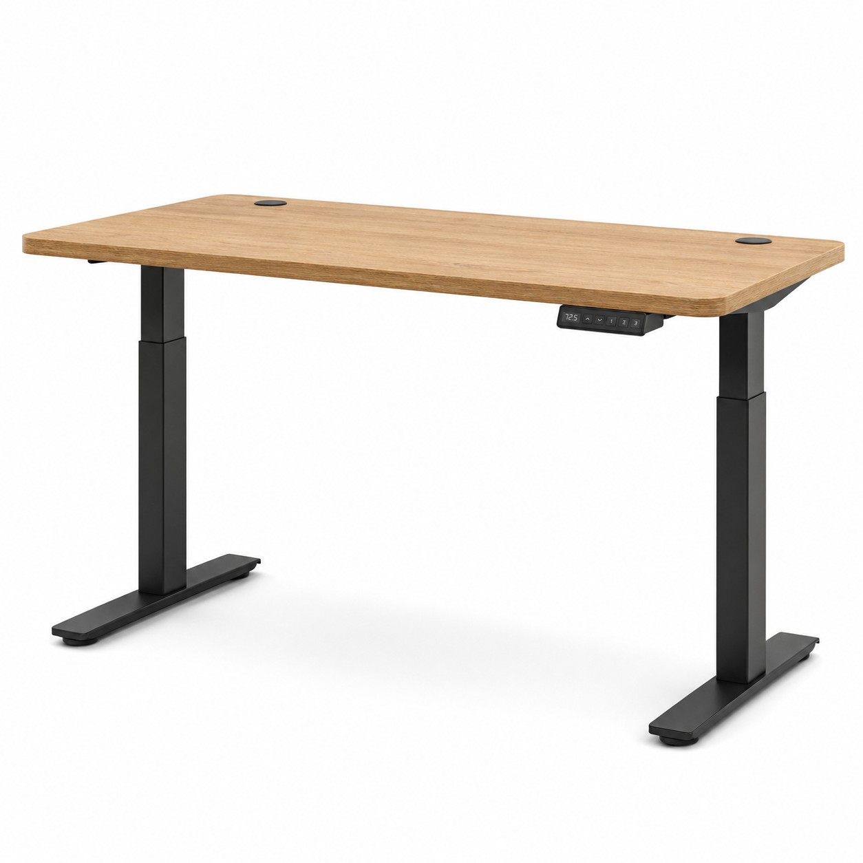 Solid Oak Standing Desk — perspective view