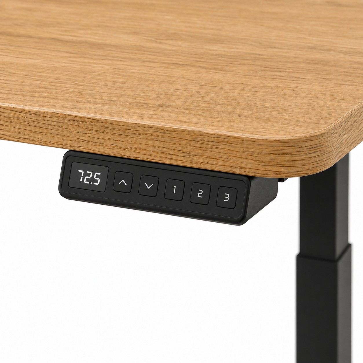 Solid Oak Standing Desk — top down view of oak grain